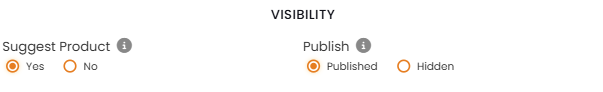 Toggle switch for products visibility settings